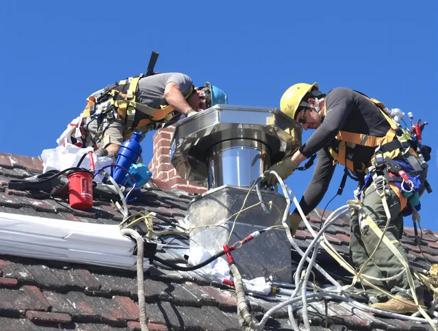 Protective chimney cap installed by Stonington Chimney Sweep in Stonington, CT