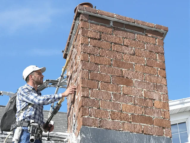 Brickwork for a chimney rebuild by Stonington Chimney Sweep in Stonington, CT