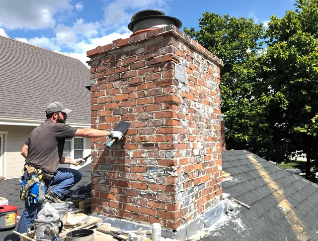Completed chimney rebuild by Stonington Chimney Sweep in Stonington, CT