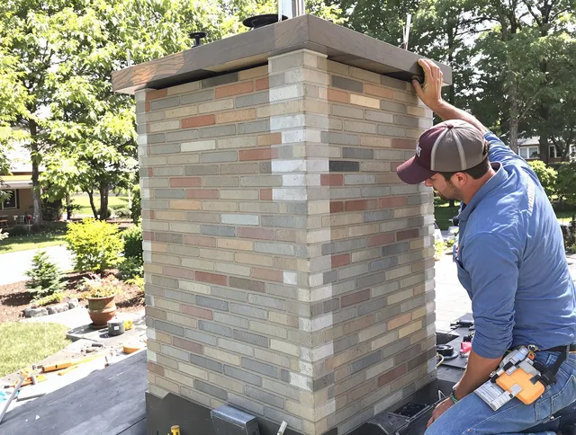 Stonington Chimney Sweep completing a modern chimney remodel in Stonington, CT
