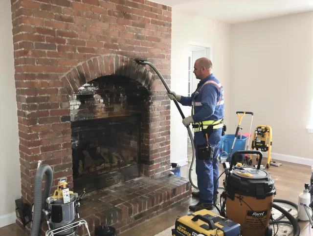 Stonington Chimney Sweep expert performing detailed chimney sweep in Stonington, CT