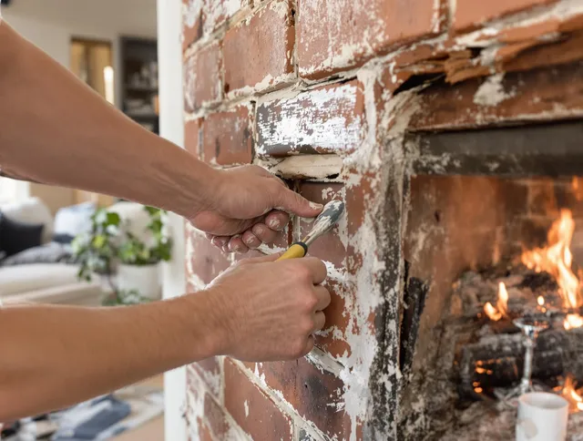 Routine fireplace repair by Stonington Chimney Sweep in Stonington, CT